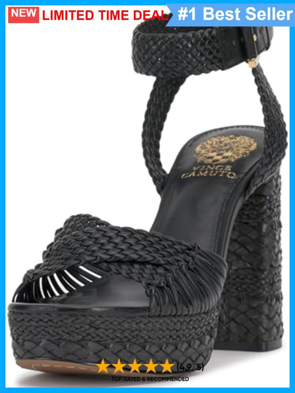 Woven Platform Sandals Faux Leather Open Toe Ankle Strap Block Heel Formal